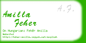 anilla feher business card